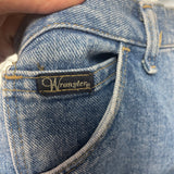 Vintage Wrangler Womens Size 14 X 32 100% Cotton High Waist Denim Blue Jeans