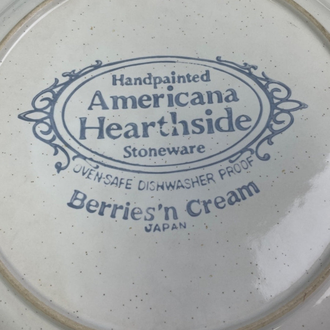 Set of 4 Vintage Handpainted Americana Hearthside Stoneware Berries N Cream