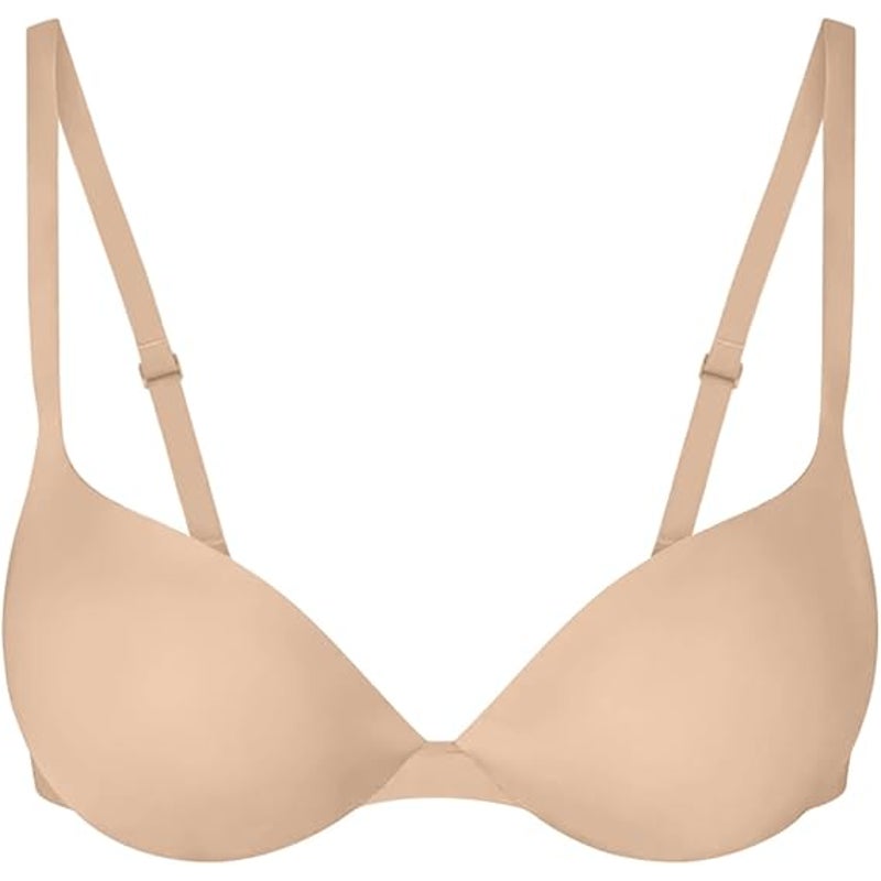 New Reoria Womens 40C Tan Teardrop No-Poke Push Up Underwire Plunge Bra