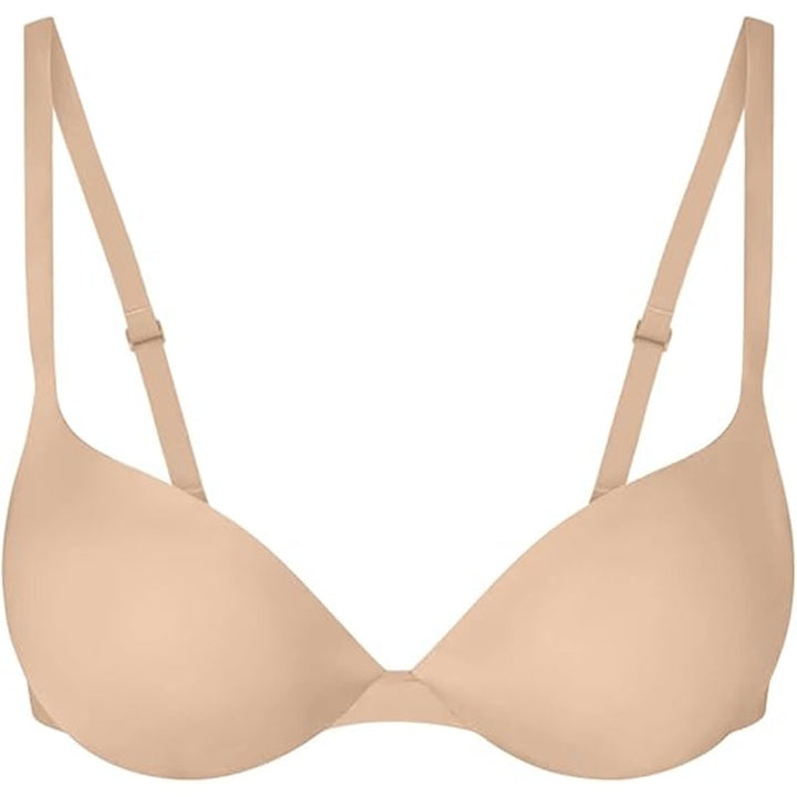 New Reoria Womens 40C Tan Teardrop No-Poke Push Up Underwire Plunge Bra