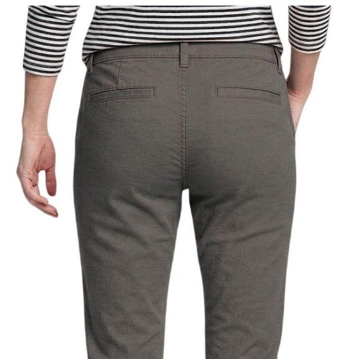 New Eddie Bauer Womens 14 Carbon Gray Boyfriend Midrise Slim Legend Wash Pants