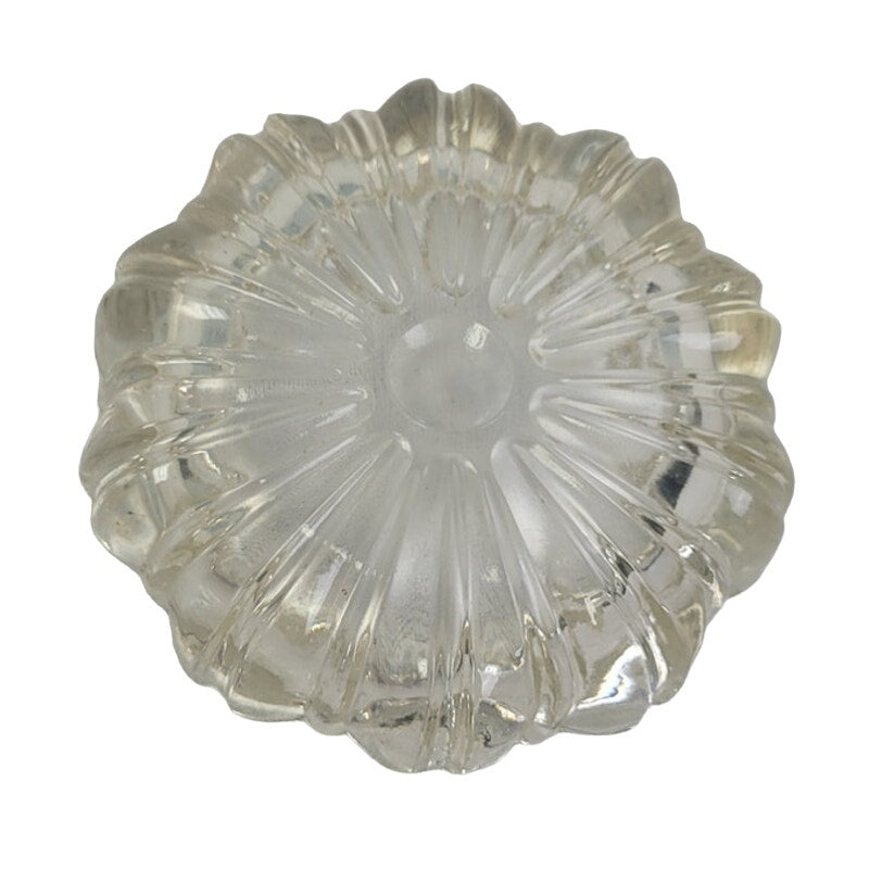 3 Vintage Cut Clear Diamond Pattern Glass Mug Plate Ashtray Mismatched Set