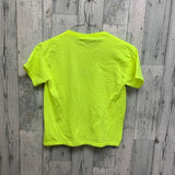 Hand Printed Upcycled Kids Medium Dragonfly Neon Yellow Short Sleeve Tee Shirt