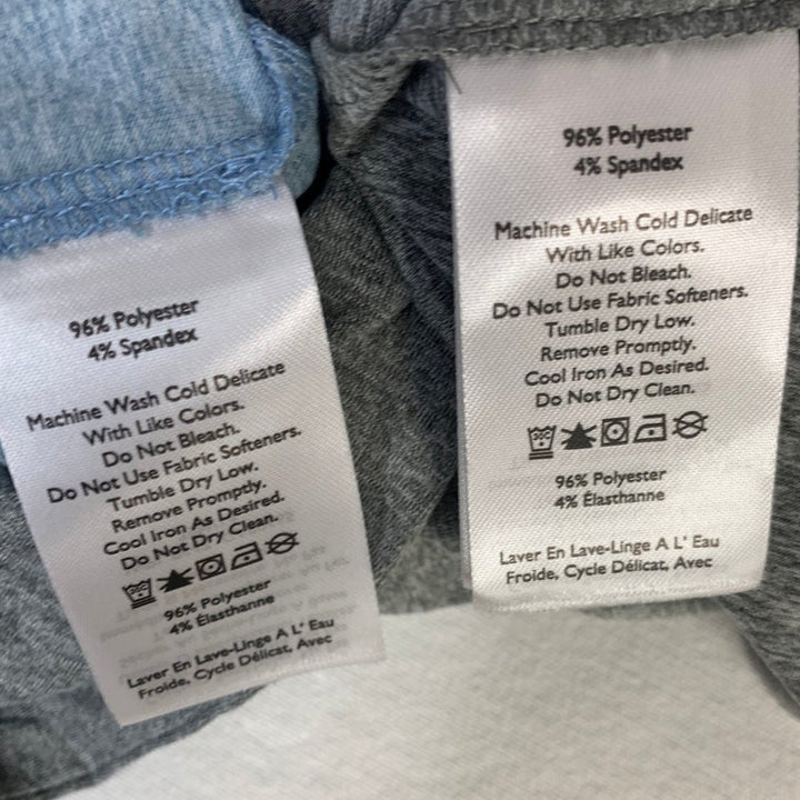 2 New Eddie Bauer Womens 2X 30UPF Green Blue Surreal Travel Crew Neck Tee Shirts