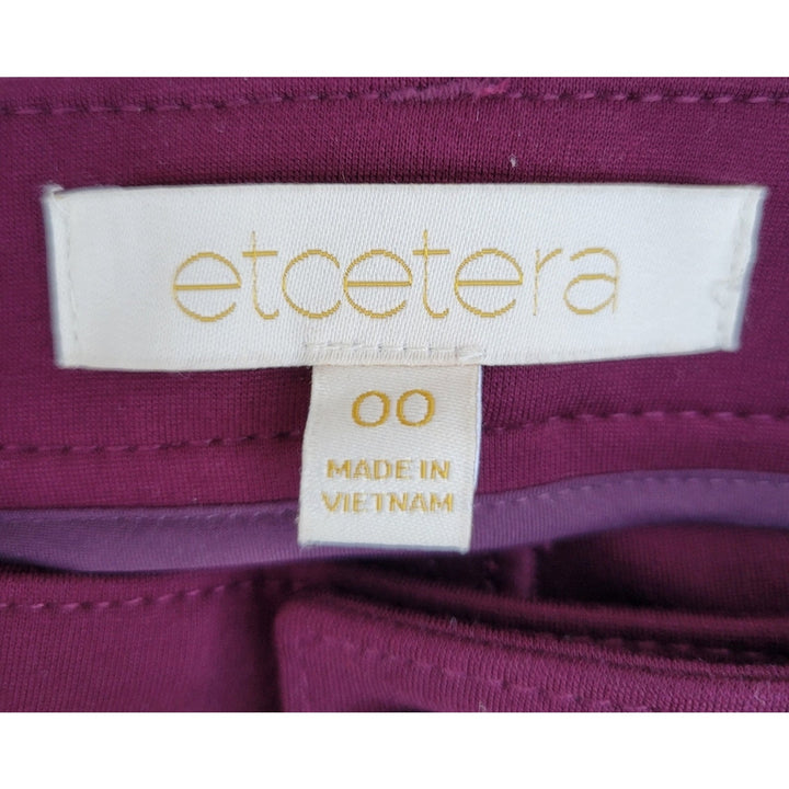 New Etcetera Womens Size 00 Burgundy Rayon Blend Stretch Belt Loop Jeggings