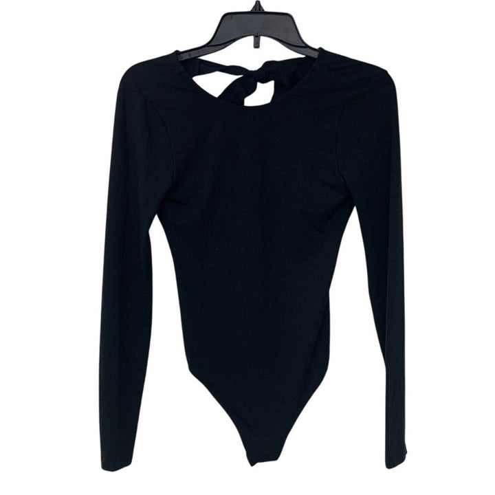 New American Eagle Womens Small Long Sleeve Ribbon Bow Snap Closure Bodysuit