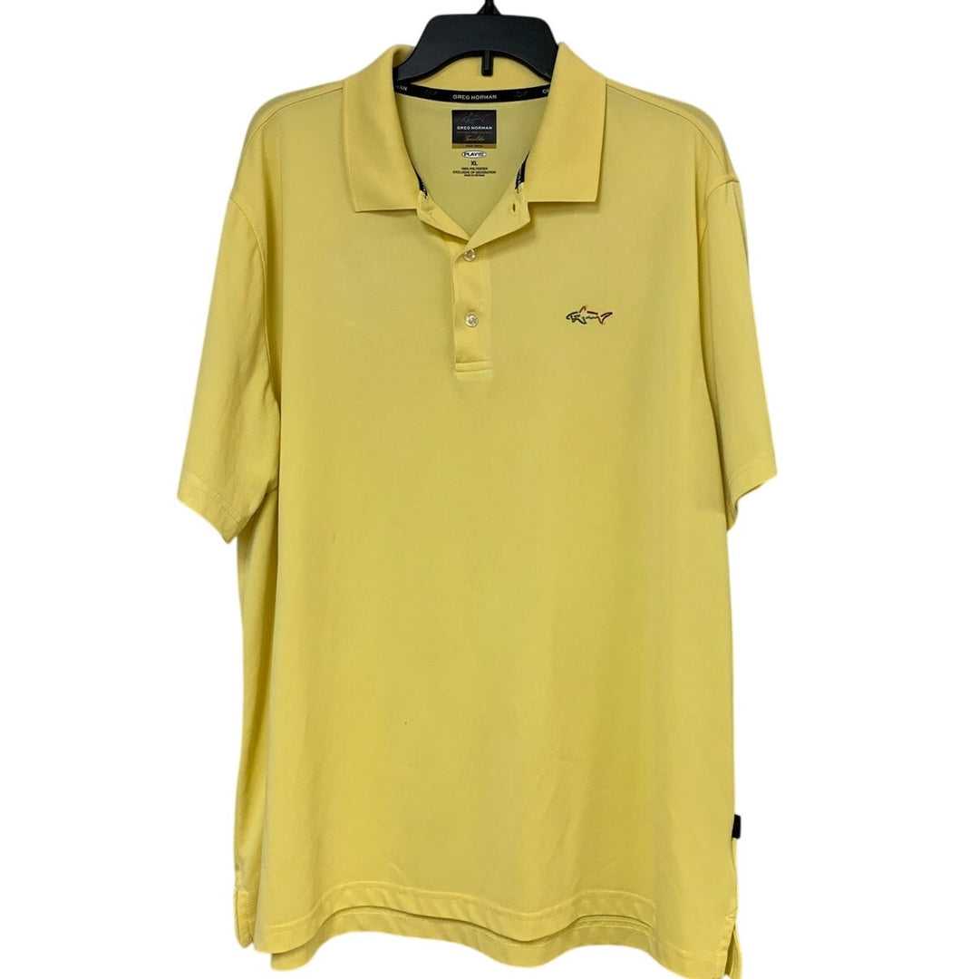 Lot of 2 Greg Norman Tasso Elba Mens XL Yellow Green Short Sleeve Polo Shirts