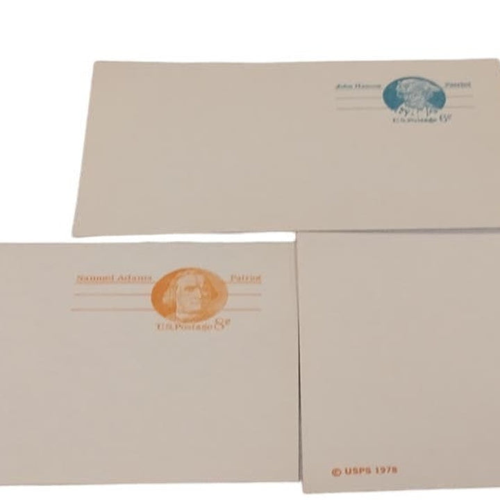 Lot of 6 Vintage 1970s Blank USPS Portrait Postcards, 6¢–10¢