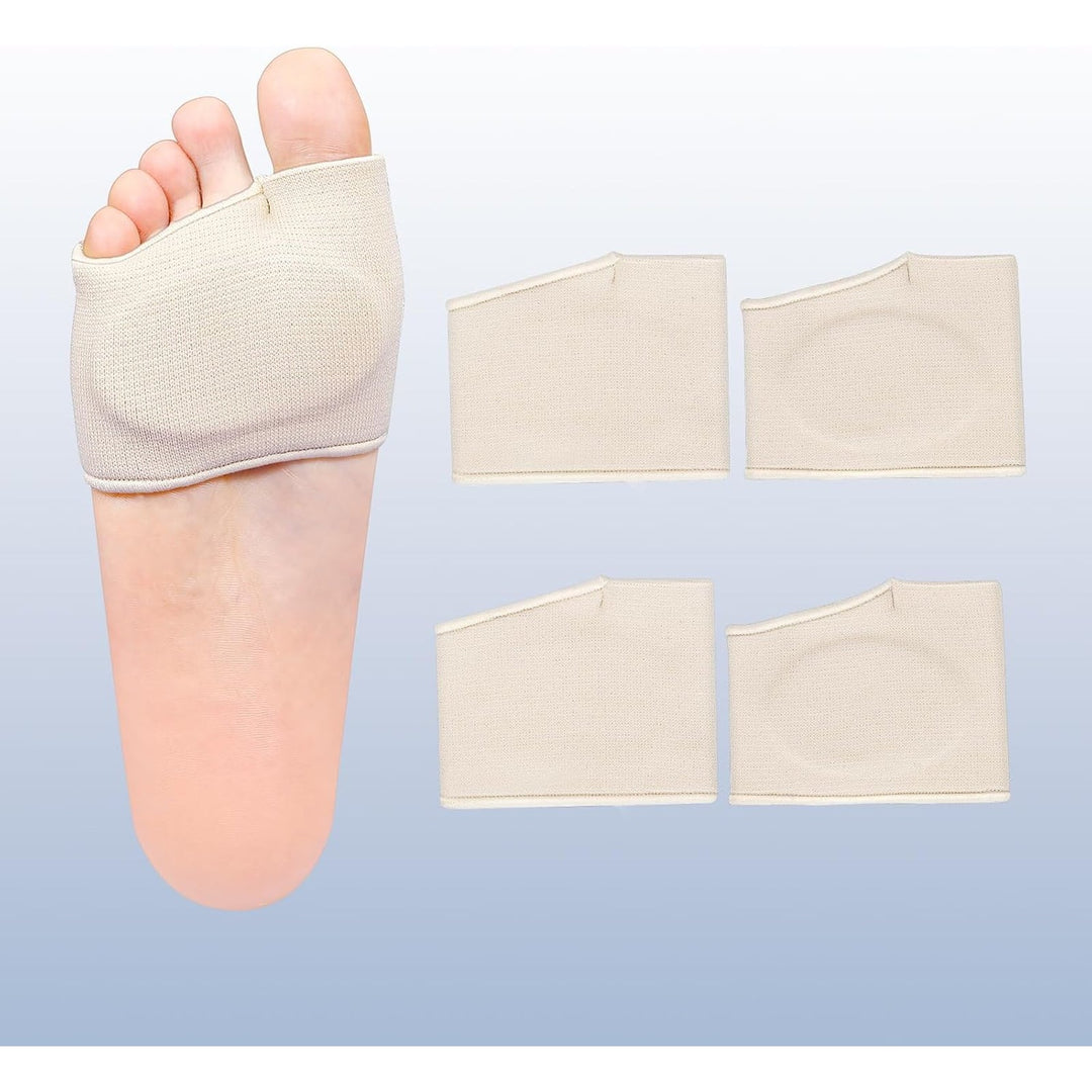 New Ktsay 3 Pairs Large Tan Black Nylon Metatarsal Ball of Foot Pain Relief Gel Pads