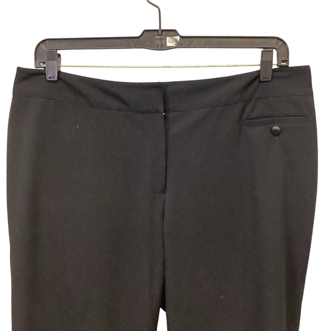 Atelier Plus Size 16W Polyester Blend Basic Long Black Straight Leg Career Pants