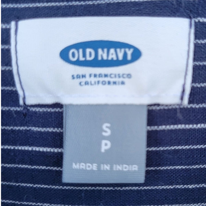 New Old Navy Womens Small Striped Long Sleeve Quarter Button Shirt Dress