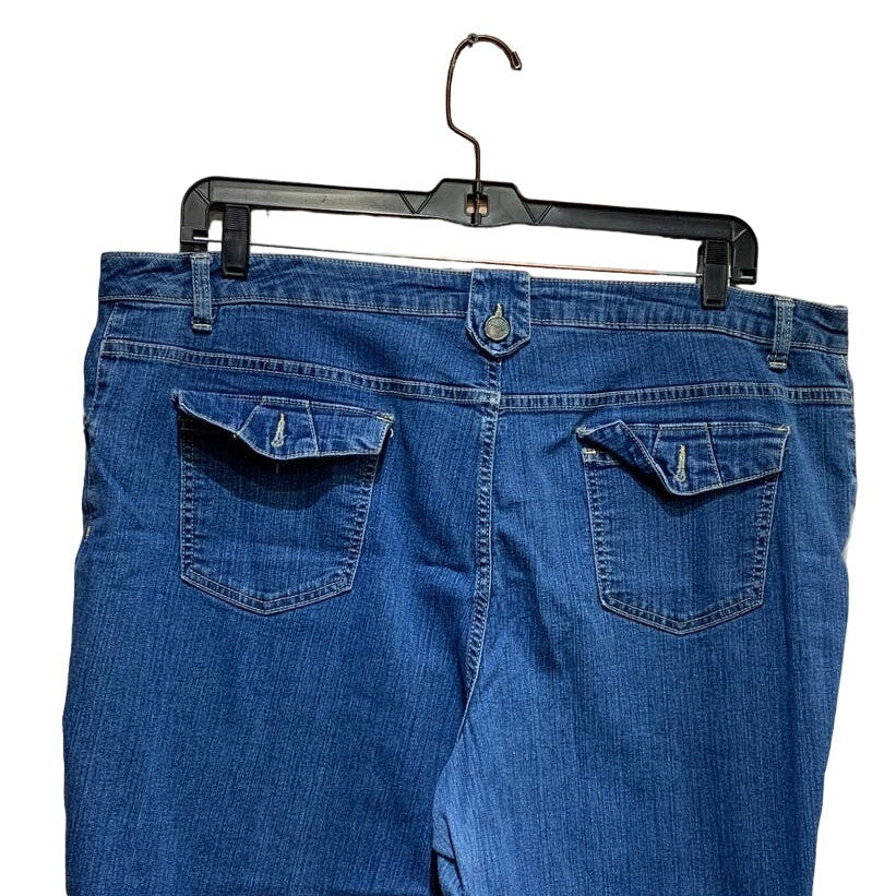 Living Planet Plus Womens Size 20W Stretch Cotton Denim Jean Capri Cropped Pants