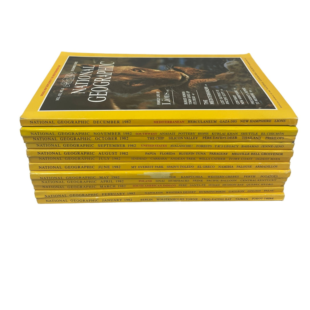 Vintage 1982 National Geographic Magazine FULL Year 12 Issues W Maps Supplements