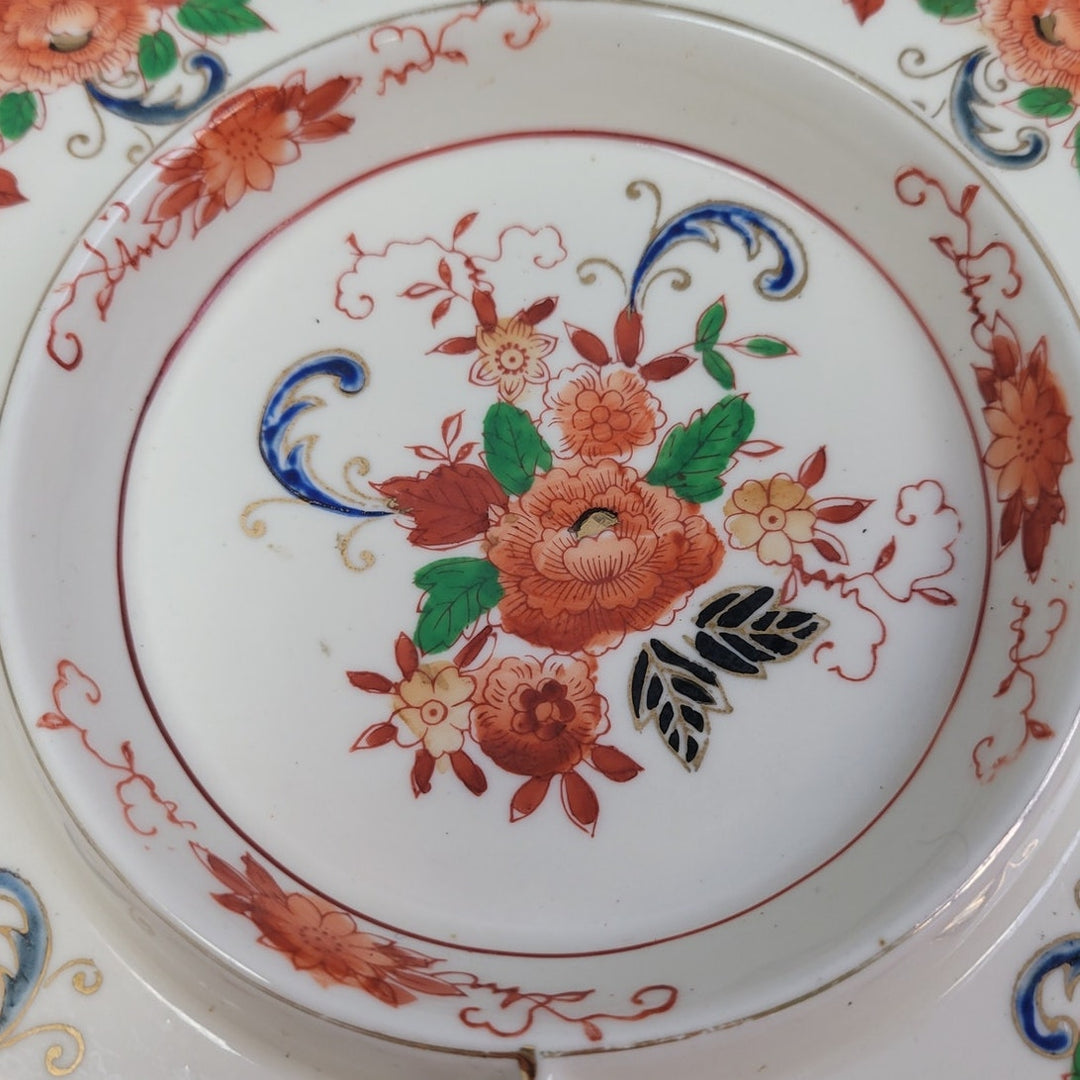 Vintage Japan Hand-Painted Floral Divided Fine China Plate, 10-Inch