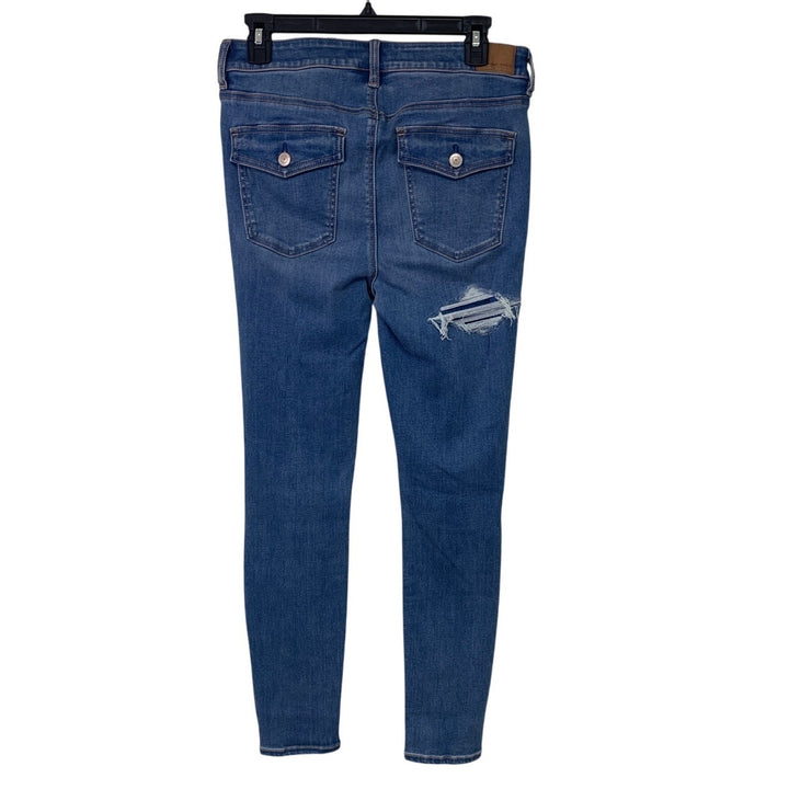 New American Eagle Womens Size 12 Distressed Ripped High Rise Denim Jeggings