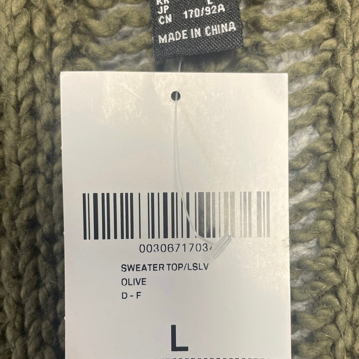 New Forever 21 Womens Large Long Sleeve Loose Knit Deep V Neck Pullover Sweater