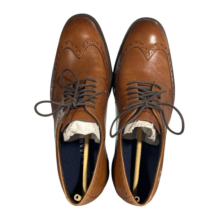 New Cole Haan Men Size 9 British Tan Leather Wing Oxford Lace Up Grand 360 Shoes
