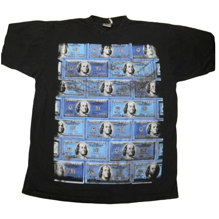 Ct City Cotton Mens 3XL $100 Bill Benjamin Money Short Sleeve Crew Neck Tee