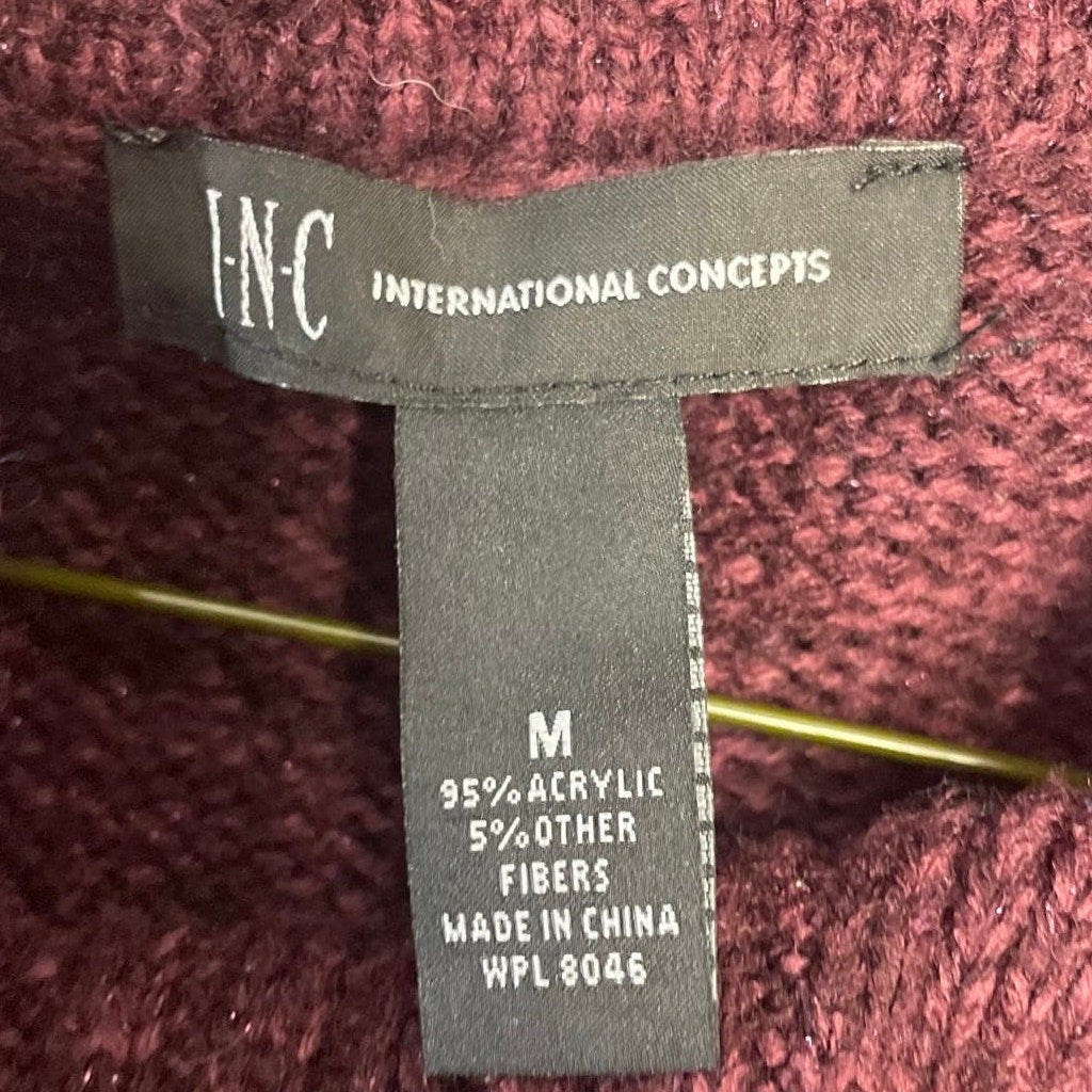 INC Womens Medium Short Sleeve Cable Knit Acrylic Blend Mini Sweater Dress