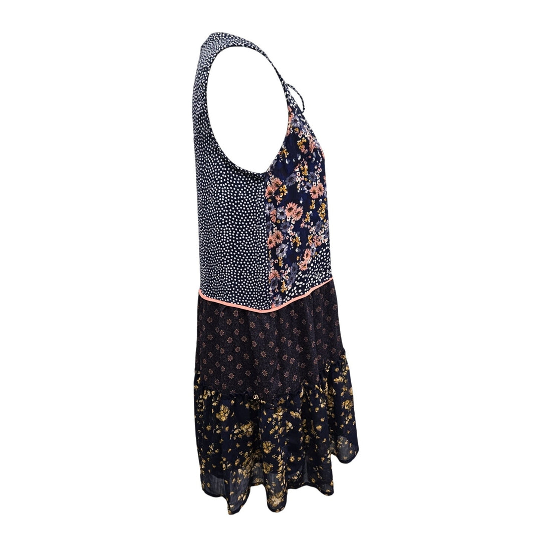 Xhilaration Womens Large Sleeveless Polka Dot Lined Polyester A-Line Dress