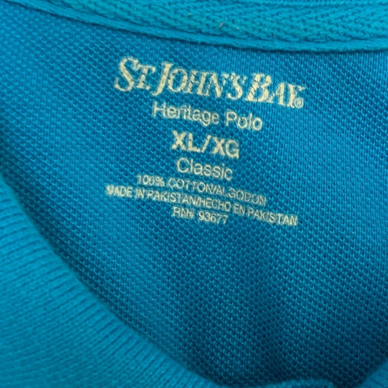 Lot of 2 Mens St Johns Bay Mens XL Classic Blue Striped Short Sleeve Polo Shirt