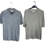 2 Liz Claiborne John Meyer Womens XL 18W Neutrals Short Sleeve Knit Sweater Lot
