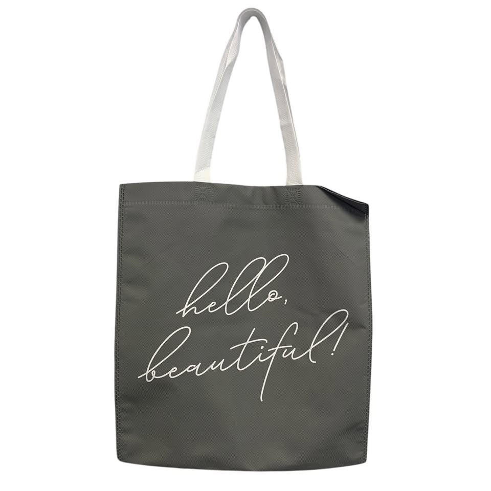 New Upcycled Hand Printed I Speak The Name of Jesus Over You Shopper Tote Bag