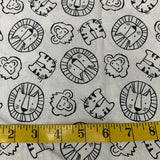 3.5 Yds Fabric Traditions Zoo Tiger Lion Monkey Animal Cotton Quilting Fabric