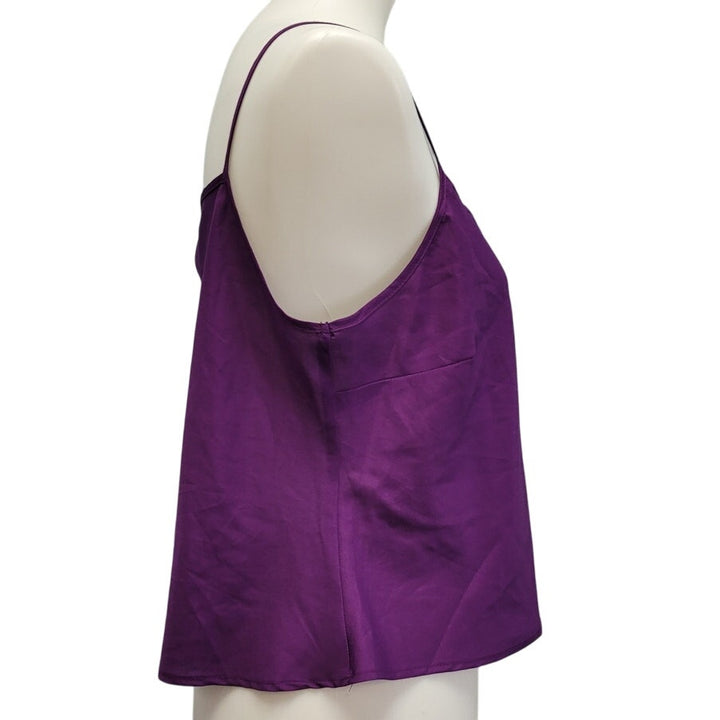 Womens Petite Large PL Strappy Royal Purple Cami Camisole Career Blouse Top