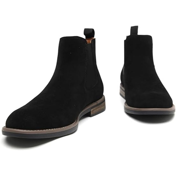New Decardz Mens Size 10.5 Black Faux Suede Slip On Chelsea Classic Ankle Boots