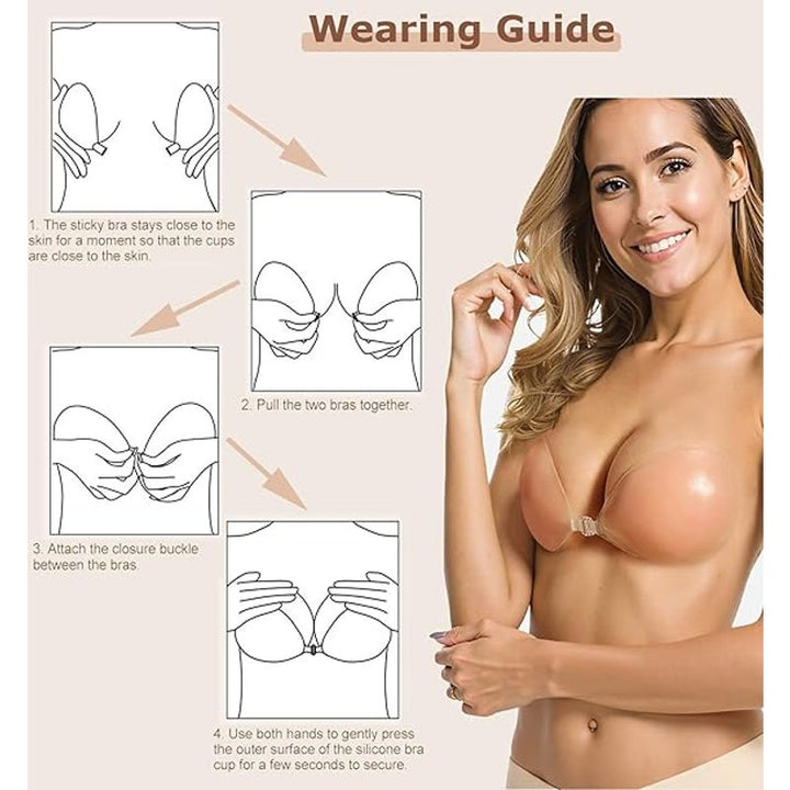 Invisible Bra Womens Size D Reusable Silicone Push Up Invisible Adhesive Bra