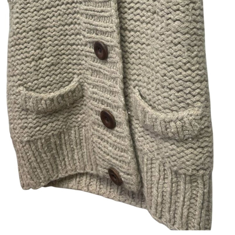 Abercrombie &amp; Fitch Small 100% Wool Button Up Sleeveless Mock Hoodie Sweater