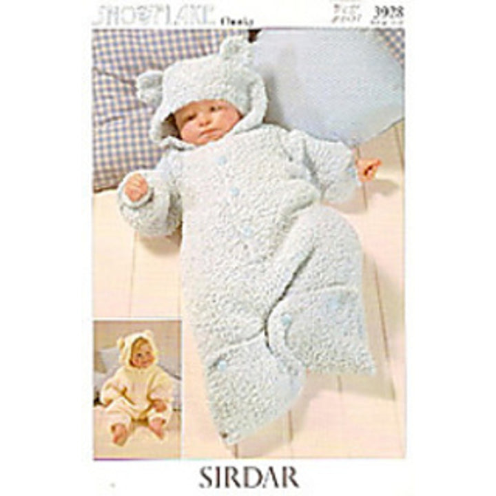 New Sirdar 3928 Snowflake Baby All In One Sleeping Bag Knitting Pattern