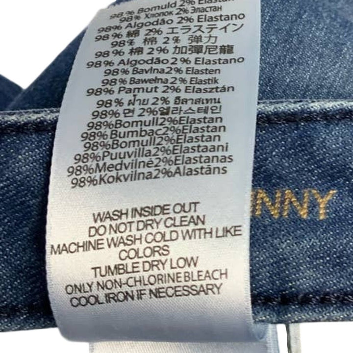 Michael Kors Size 6 Izzy Skinny Rough Hem Dark Wash Stretch Denim Blue Jeans