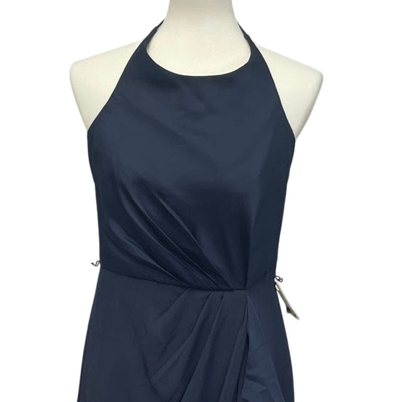 New Womens Size 6 White by Vera Wang Navy Blue Sleeveless Maxi Formal Dress