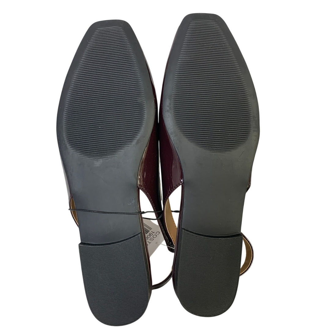 New Kensie Womens Size 9 Red Flat Slingback Closed Square Toe Slip On Shoes