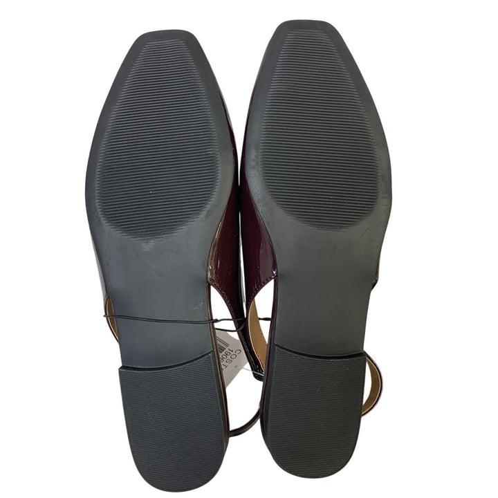 New Kensie Womens Size 9 Red Flat Slingback Closed Square Toe Slip On Shoes