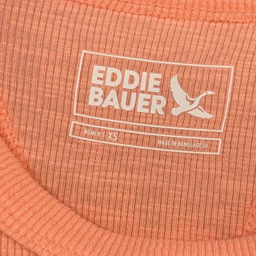 2 New Eddie Bauer Womens XS Pink Grapefruit White Infinity Slub Rib Tank Tops