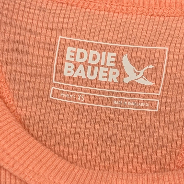 2 New Eddie Bauer Womens XS Pink Grapefruit White Infinity Slub Rib Tank Tops