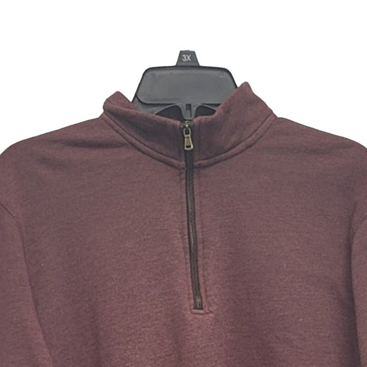 George Mens Medium PolyCotton Long Sleeve Quarter Zip Pullover Sweatshirt