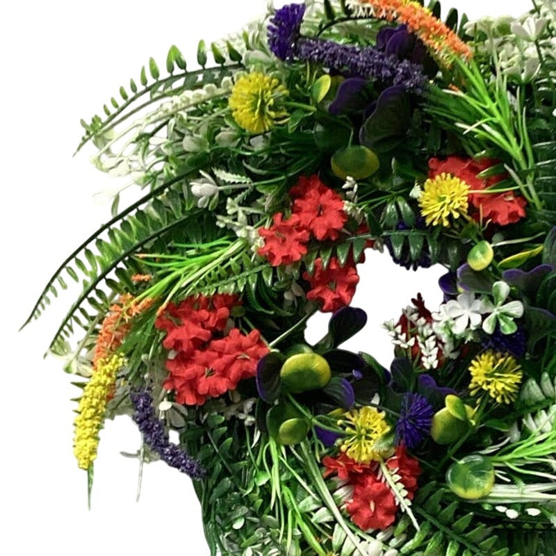 New Faux Plastic Floral Round Door 11" Wreath or Pillar Candle Ring Home Decor