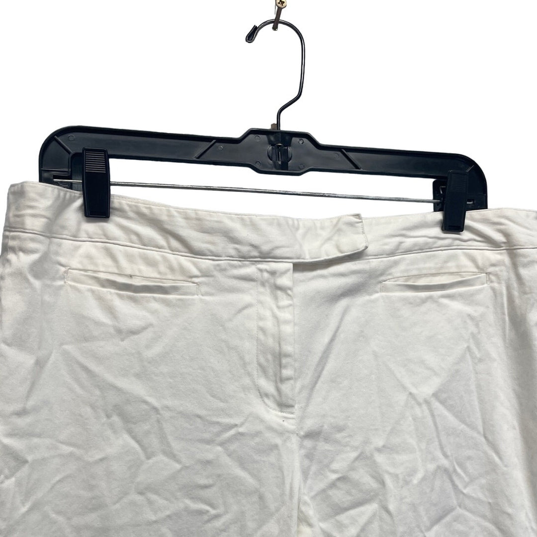Simply Vera Time &amp; Tru Womens Large Cropped White Cotton Blend Capri Pants