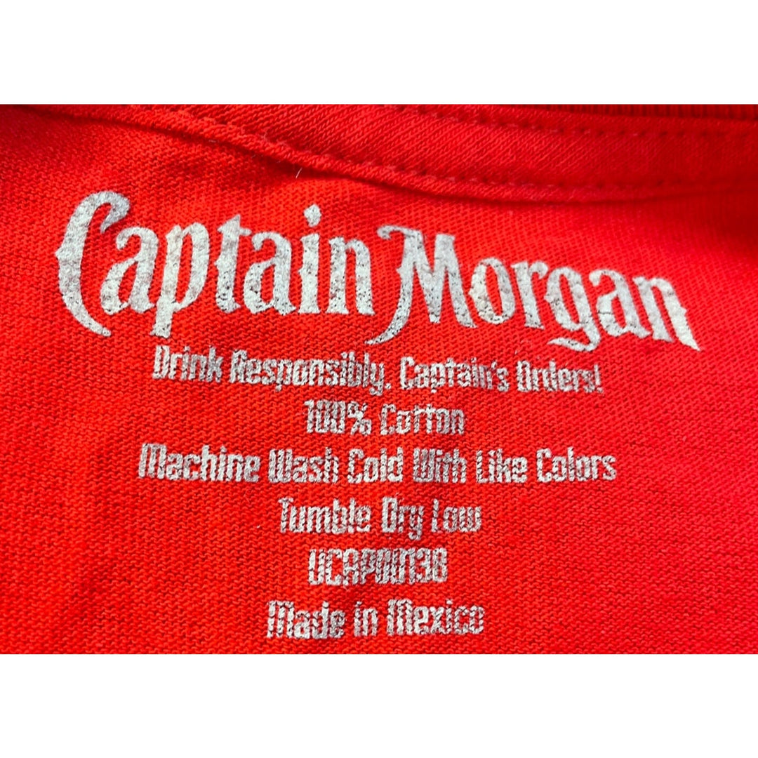 Captain Morgan Mens Large 100% Cotton Short Sleeve Crew Neck Tee Shirt