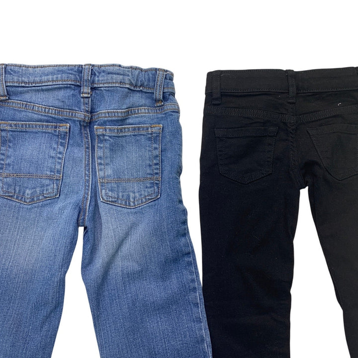 2 New Cat &amp; Jack Girls Size 6 Slim Bootcut Stretch Denim Black Blue Jeans