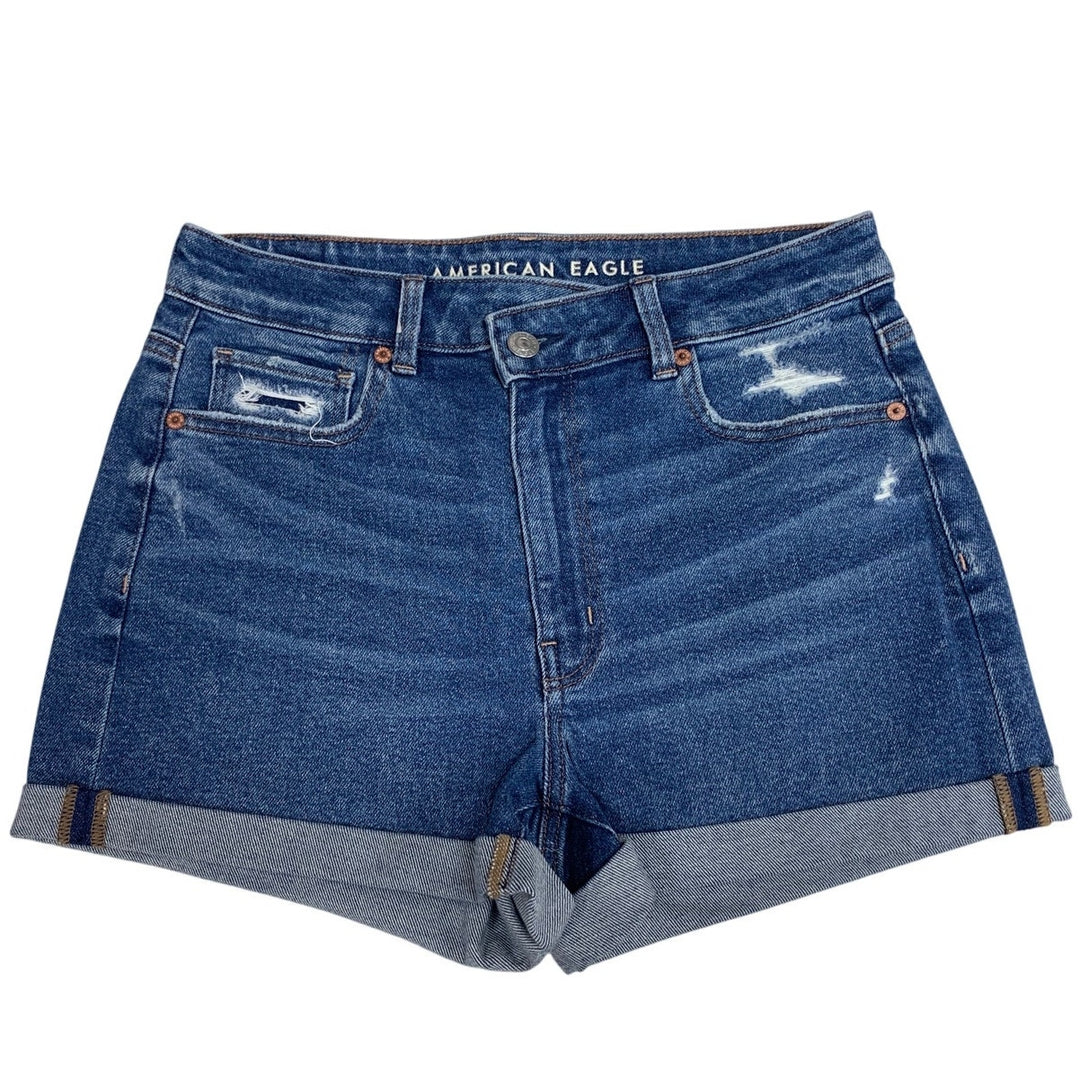 New American Eagle Womens Size 6 Mom Short Distressed Jorts Denim Jean Shorts