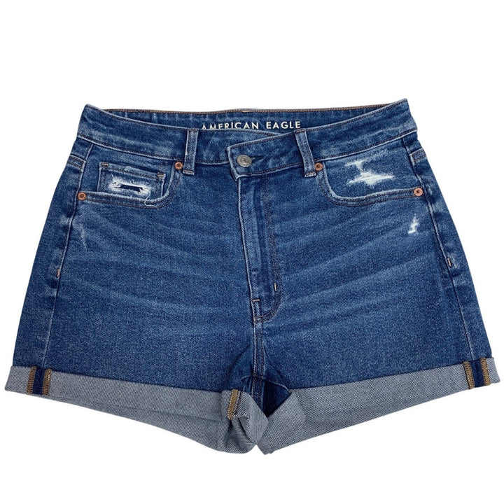 New American Eagle Womens Size 6 Mom Short Distressed Jorts Denim Jean Shorts