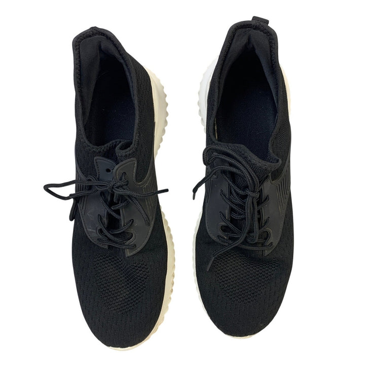 Athmile Womens Size 13 Black Sneakers Lace Up Closed Round Toe Tennis Shoes