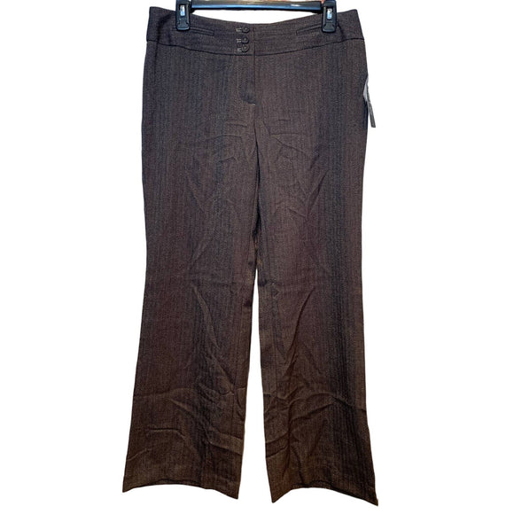 New Apt 9 8 Petite 8P Ava Fit Brown Polyester Blend Long Career Work Pants