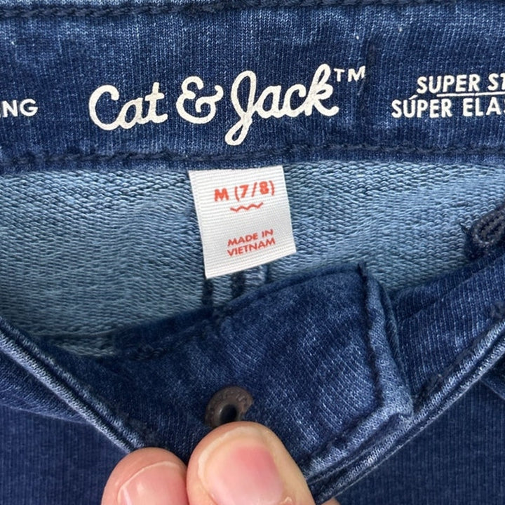 Lot of 2 Art Class Cat &amp; Jack Girls Size 8 Adjustable Waist Denim Blue Jeans