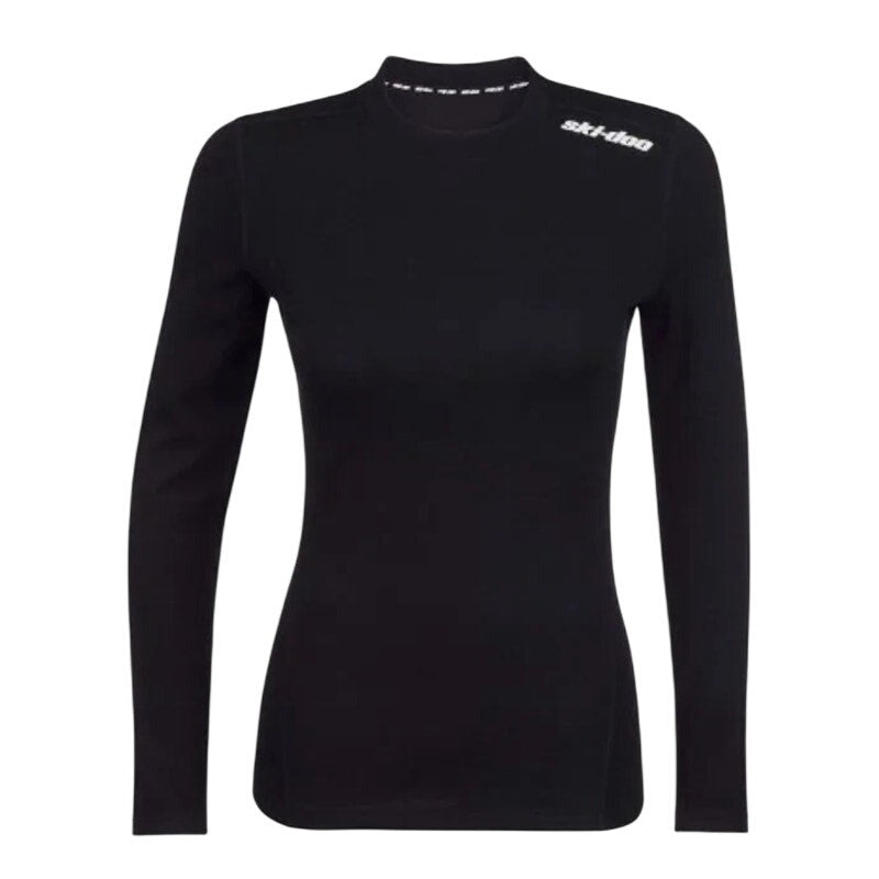 New Ski-Doo Womens Medium Black Merino Base Layer Thermal Long Sleeve Top